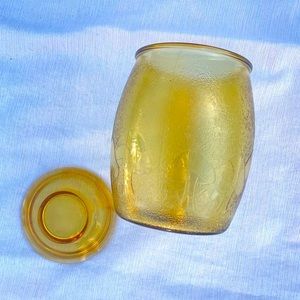 Vintage Mushroom Cookie/Tea Jar Amber Citrine